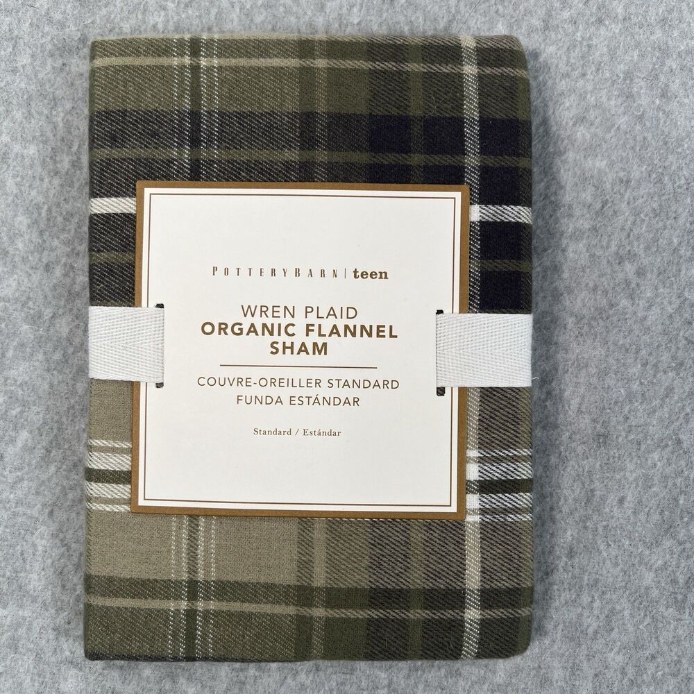 NEW Pottery Barn Teen WREN plaid FLANNEL Standard Sham